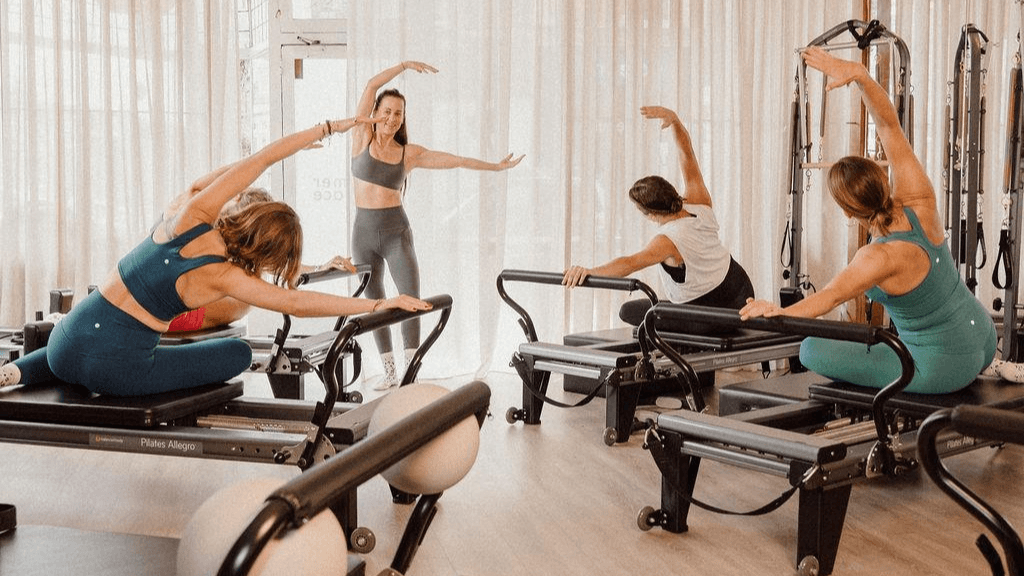 Reformer pilates class at the reformer space, a health & wellness client of KW Marketing
